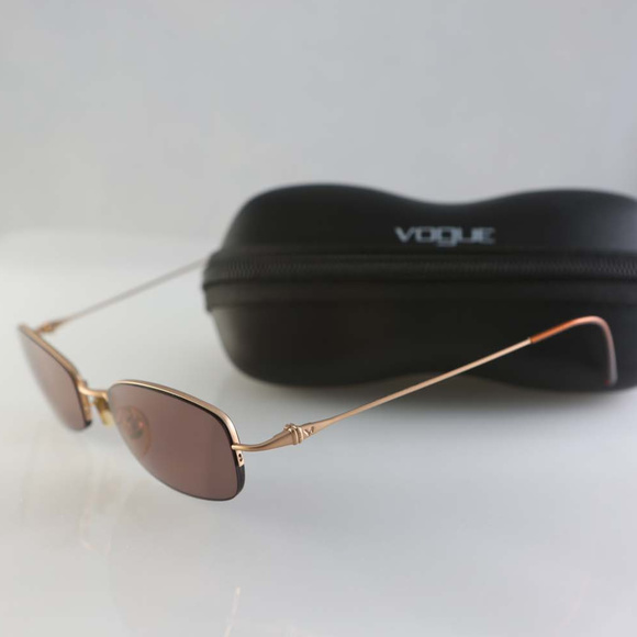 Vogue eyeglasses, half rim gold metal frame, Italy